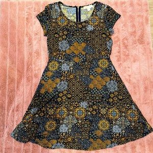 MK navy & marigold dress